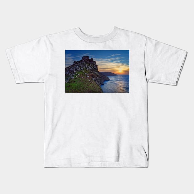 Valley of the Rocks Sunset Kids T-Shirt by galpinimages